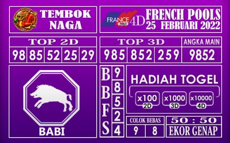 Prediksi Togel French hari ini 26 Februari 2022