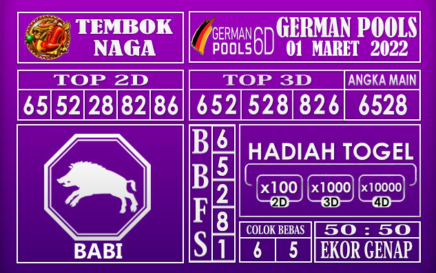 Prediksi Togel German hari ini 01 Maret 2022