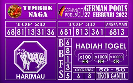 Prediksi Togel German hari ini 27 Februari 2022