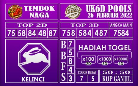 Prediksi Togel Uk6d hari ini 26 Februari 2022