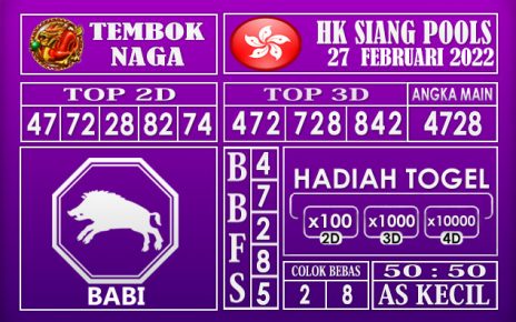 Prediksi Togel hk siang hari ini 27 februari 2022