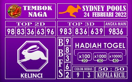 Prediksi Togel sydney hari ini 24 Februari 2022