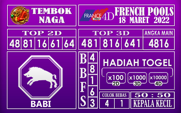 Prediksi Togel French hari ini 17 Maret 2022