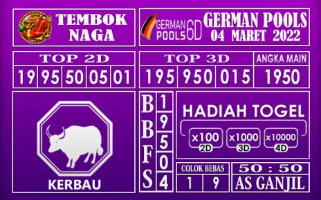 Prediksi Togel German hari ini 04 Maret 2022