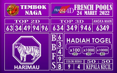 Prediksi Togel french hari ini 24 Maret 2022