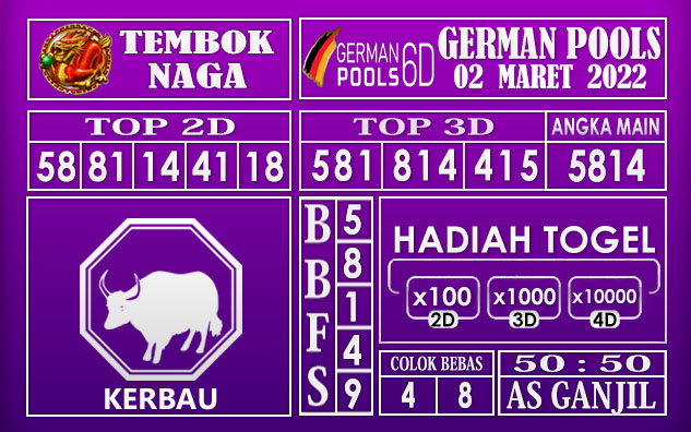 Prediksi Togel german hari ini 02 Maret 2022