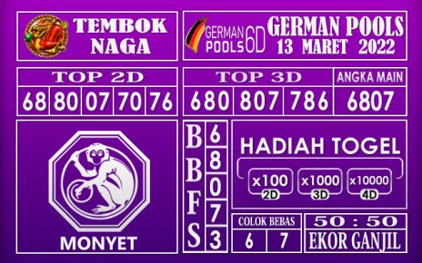 Prediksi Togel german hari ini 13 Maret 2022