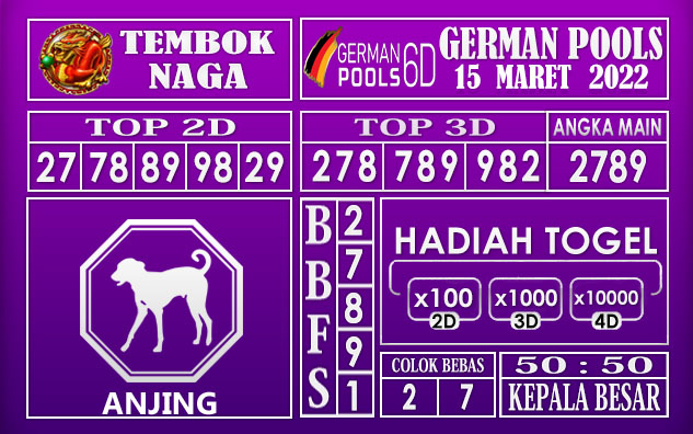 Prediksi Togel german hari ini 15 Maret 2022