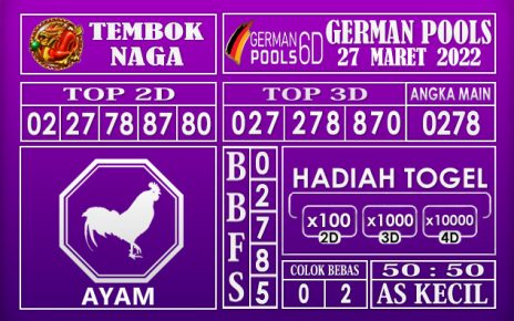 Prediksi Togel german hari ini 27 Maret 2022