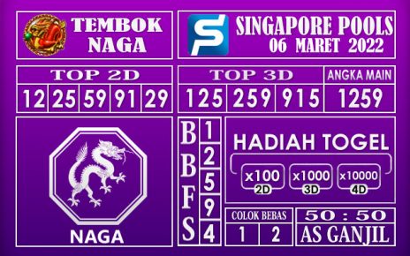 Prediksi Togel singapore hari ini 06 Maret 2022