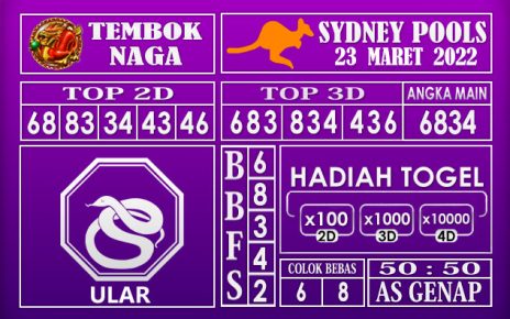 Prediksi Togel sydney hari ini 23 Maret 2022