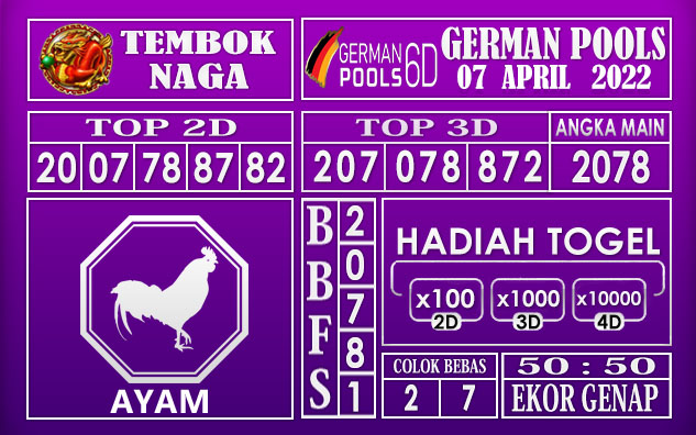 Prediksi Togel german hari ini 06 April 2022