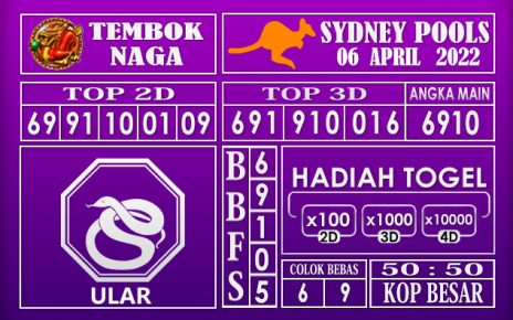 Prediksi Togel sydney hari ini 06 April 2022