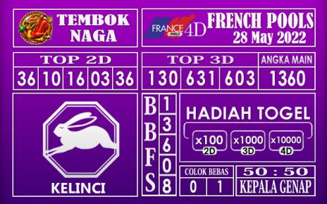 Prediksi Togel French Hari Ini 28 May 2022