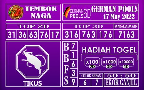 Prediksi Togel German Hari Ini 17 MAY 2022