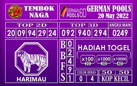 Prediksi Togel German Hari Ini 20 MAY 2022