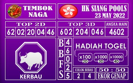 Prediksi Togel Hk Siang Hari Ini 23 May 2022