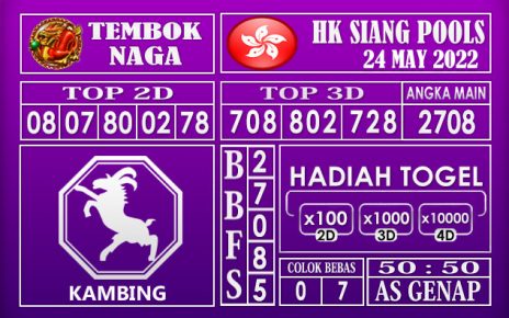 Prediksi Togel Hk Siang Hari Ini 24 May 2022