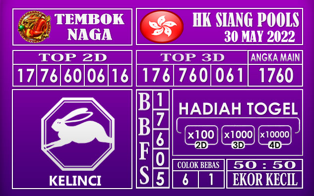 Prediksi Togel Hk Siang Hari Ini 30 May 2022