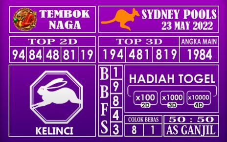 Prediksi Togel Sydney Hari Ini 23 May 2022