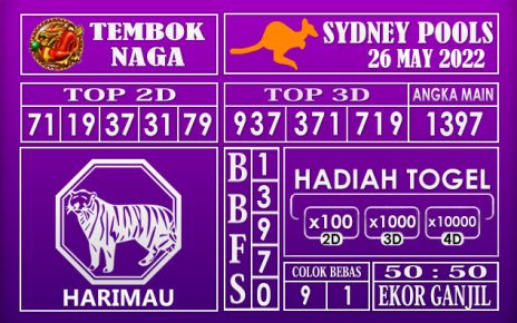 Prediksi Togel Sydney Hari Ini 26 May 2022