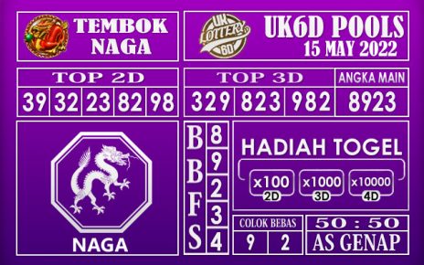 Prediksi Togel UK6D Hari Ini 15 May 2022