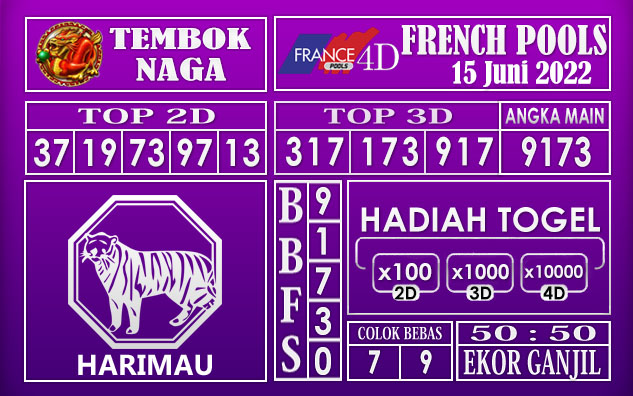 Prediksi Togel French Hari Ini 15 Juni 2022