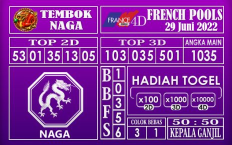 Prediksi Togel French Hari Ini 29 Juni 2022