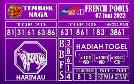 Prediksi Togel French Hari Ini 07 Juni 2022