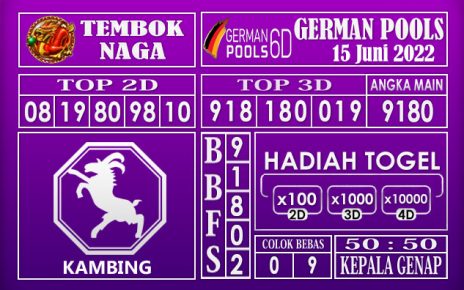 Prediksi Togel German Hari Ini 15 Juni 2022