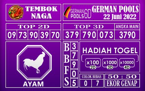 Prediksi Togel German Hari Ini 22 Juni 2022