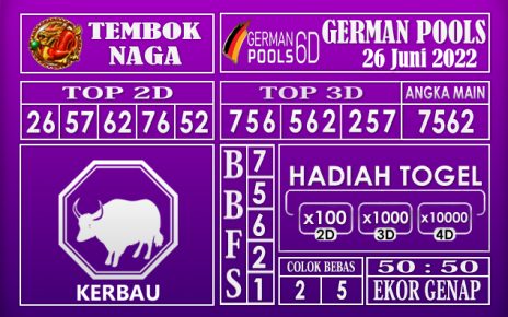 Prediksi Togel German Hari Ini 26 Juni 2022