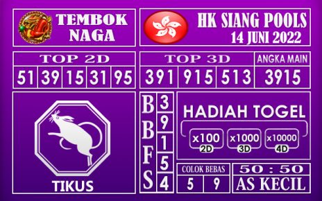 Prediksi Togel Hk Siang Hari Ini 14 Juni 2022