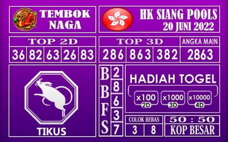 Prediksi Togel Hk Siang Hari Ini 20 Juni 2022