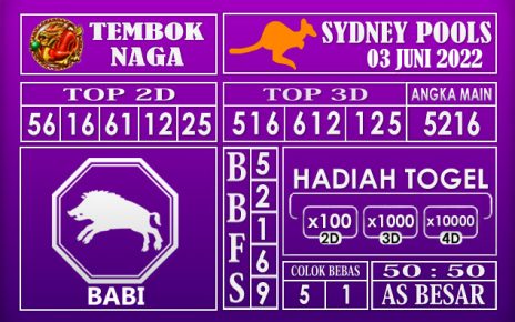 Prediksi Togel Sydney Hari Ini 03 Juni 2022