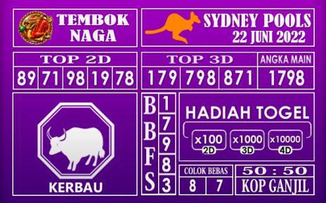 Prediksi Togel Sydney Hari Ini 22 Juni 2022