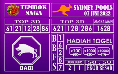 Prediksi Togel Sydney Hari Ini 07 Juni 2022