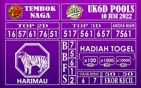 Prediksi Togel UK6D Hari Ini 10 Juni 2022