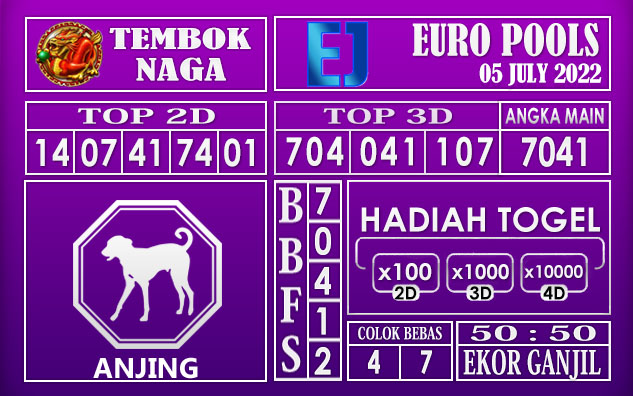 Prediksi Togel Euro Hari Ini 05 July 2022