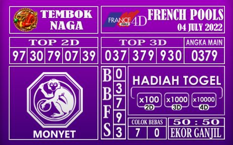 Prediksi Togel French Hari Ini 04 July 2022