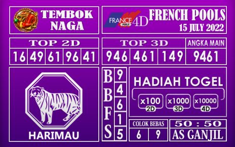 Prediksi Togel French Hari Ini 15 July 2022