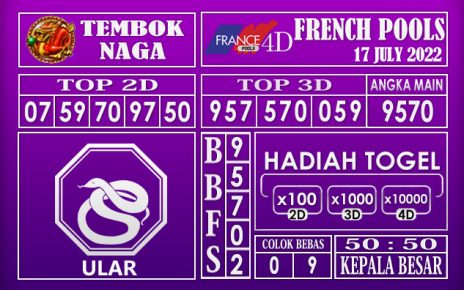 Prediksi Togel French Hari Ini 17 July 2022