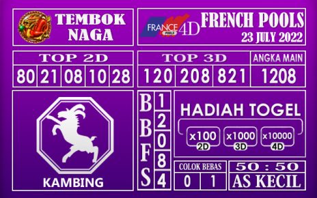 Prediksi Togel French Hari Ini 23 July 2022