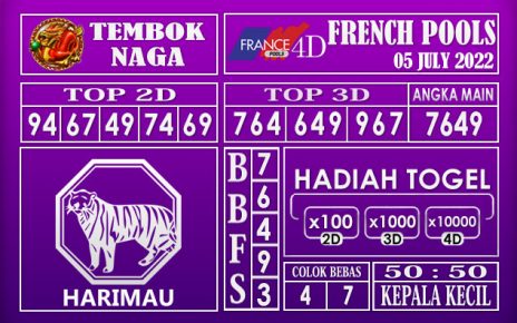 Prediksi Togel French Hari Ini 05 July 2022