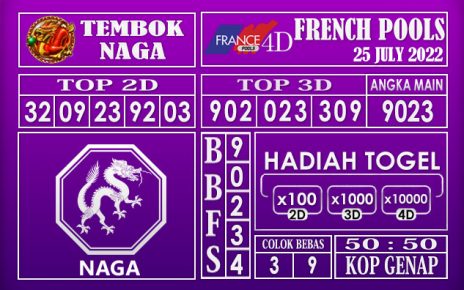 Prediksi Togel French Hari Ini 25 July 2022