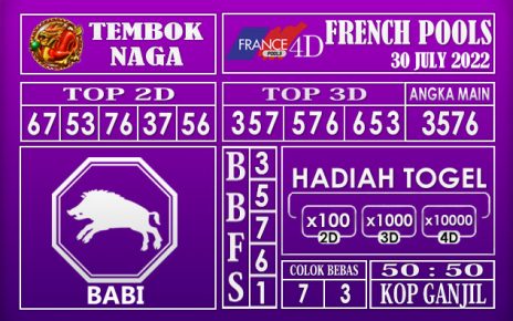 Prediksi Togel French Hari Ini 30 July 2022