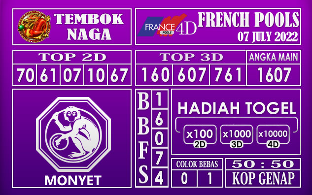 Prediksi Togel French Hari Ini 07 July 2022