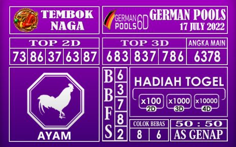 Prediksi Togel German Hari Ini 17 July 2022