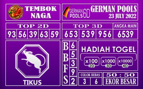 Prediksi Togel German Hari Ini 23 July 2022