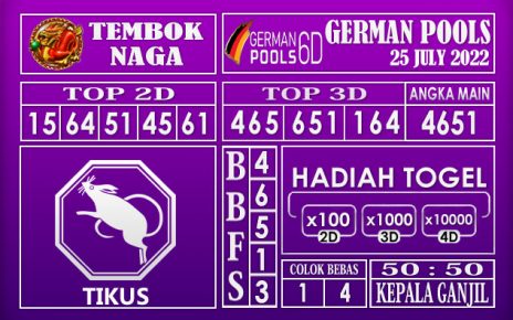 Prediksi Togel German Hari Ini 25 July 2022